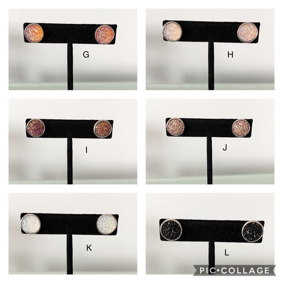 COPY - NEW Stainless Steel Druzy Stud Earrings - … - Picture 2 of 9